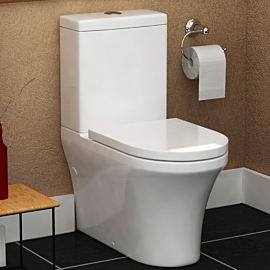 Aqua Close Coupled Toilet with Cistern and round toilet