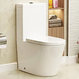 RImless Close Coupled Toilet with Cistern and Short Projection Toilet 