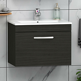 Turin 500/600/800mm Wall Hung Vanity Unit Sink 1 Drawer with Minimalist Basin - Multicolor