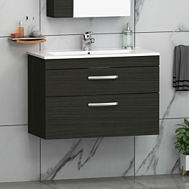 Turin 800mm Wall Hung Vanity Unit Sink 2 Drawer with Optional Basin - Multicolor