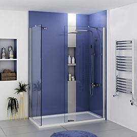 Marbella 8mm Walk In Shower Enclosure 800 x 700mm - Easy Clean Glass Wet Room