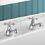 Kartell Victory Twin Basin Pillar Taps with Free Push Button Waste