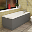Breeze Acrylic Round Single Ended Bath 1500 x 700mm Inc MDF Grey Gloss Front Panel