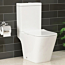 Rimless Close Coupled Square Toilet with Seat, Cistern & Fixing Kit - Elite