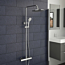 Nuie Chrome Round Thermostatic Bar Shower With Kit