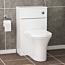 500mm Gloss White BTW WC Unit with Breeze Rimless Toilet Pan & Seat, Cistern
