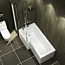 Modern Qubix 1600 x 850mm Left Hand L Shaped Shower Bath tub with Front, End Panel & Shower Pivot Screen