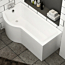 Abacus 1600 x 850mm P-Shaped Left Hand Shower Bath tub with Front & End Panel 