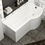 Abacus 1700 x 850mm P-Shaped Right Hand Shower Bath tub with Front & End Panel 