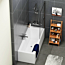 Amaze Acrylic Square Double Ended Shower Bath 1800 x 800mm + Square Shower Bath Screen with Rail & Panels