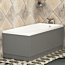 Cesar Acrylic Square Single Ended Bath 1700 x 700mm Inc MDF Grey Gloss Front Panel