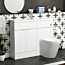 Elena 1100mm Gloss White 2 Door Floor Standing Vanity Unit with Compact Polymarble Basin & Cesar BTW Toilet Pack