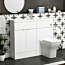 Elena 1100mm Gloss White 2 Door Floor Standing Vanity Unit with Compact Polymarble Basin & Qubix BTW Toilet Pack