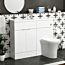 Elena 1100mm Gloss White 2 Door Floor Standing Vanity Unit with Compact Polymarble Basin & Breeze BTW Toilet Pack