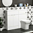 Elena 1100mm Gloss White 2 Door Floor Standing Vanity Unit with Compact Polymarble Basin & Crosby BTW Toilet Pack