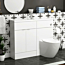 Elena 1100mm Gloss White 2 Door Floor Standing Vanity Unit with Compact Polymarble Basin & Slim Abacus BTW Toilet Pack