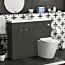 Elena 1100mm Hale Black 2 Door Floor Standing Vanity Unit with Compact Polymarble Basin & Slim Cesar BTW Toilet Pack