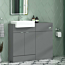 Elena 1100mm Floor Standing Vanity Unit 2 Door Indigo Grey Gloss with Semi Recessed Basin & Back To Wall WC Unit