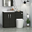 Modern Turin 1100mm Hale Black 2-Doors Minimalist Basin with Cesar Back to Wall Toilet Pack