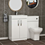 Turin 1300mm Gloss White 2-Doors Mid-Edge Basin with Qubix Back to Wall Toilet Pack