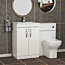 Turin 1100mm Gloss White 2-Doors Minimalist Basin with Qubix Back to Wall Toilet Pack