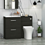 1100mm Hale Black 2 Drawer Furniture Pack with Minimalist Basin & Slim Breeze Back to Wall Toilet