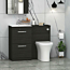 1000mm Hale Black 2 Drawer Furniture Pack with Minimalist Basin & Breeze Back to Wall Toilet