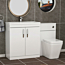 1300mm Gloss White 2 Doors Furniture Pack with Mid Edge Basin & Slim Elena Back to Wall Toilet