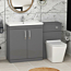 1300mm Indigo Grey Gloss 2 Doors Furniture Pack with Mid Edge Basin & Slim Elena Back to Wall Toilet