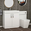 1300mm Gloss White 2 Doors Furniture Pack with Mid Edge Basin & Elena Back to Wall Toilet