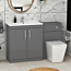 1300mm Indigo Grey Gloss 2 Doors Furniture Pack with Minimalist Basin & Elena Back to Wall Toilet