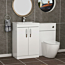 1100mm Gloss White 2 Doors Furniture Pack with Minimalist Basin & Slim Abacus Back to Wall Toilet