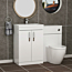 1100mm Gloss White 2 Doors Furniture Pack with Mid Edge Basin & Abacus Back to Wall Toilet