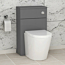 500mm Grey Gloss BTW WC Unit with Cesar Rimless Toilet Pan & Seat, Cistern