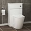 500mm Gloss White BTW WC Unit with Cesar Rimless Toilet Pan & Seat, Cistern