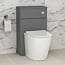 Grey Gloss 500mm WC Toilet Unit with Cesar Rimless BTW Pan & Seat, Cistern 
