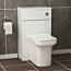 500mm Gloss White BTW WC Unit with Crosby Rimless Toilet Pan & Seat, Cistern
