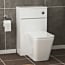 500mm Gloss White BTW WC Unit with Elena Rimless Toilet Pan & Seat, Cistern