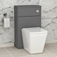 500mm Grey Gloss BTW WC Unit with Elena Rimless Toilet Pan & Seat, Cistern