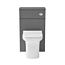 500mm Grey Gloss BTW WC Unit with Crosby Rimless Toilet Pan & Seat, Cistern