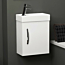 Como 400mm Cloakroom Wall Hung Vanity Sink Unit Gloss White - 1 Door