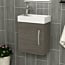 Como 400mm Cloakroom Wall Hung Vanity Sink Unit Grey Elm - 1 Door