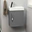 Como 400mm Wall Hung Vanity Sink Unit Indigo Grey Gloss - 1 Door Cloakroom