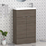 Elena 600mm Compact Floor Standing Vanity Sink Unit 2 Door Grey Elm with Polymarble Basin
