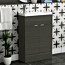 Elena 600mm Compact Floor Standing Vanity Sink Unit 2 Door Hale Black with Polymarble Basin
