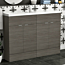 Elena 1200mm Grey Elm 4-Door Double Floor Standing Vanity Unit With Compact Basin