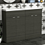 Elena 1200mm Hale Black 4-Door Double Floor Standing Vanity Unit With Compact Basin