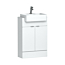 Elena 600mm Floor Standing Vanity Sink Unit Gloss White 2 Door With Semi Recessed Basin
