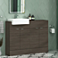 Elena 1200mm Floor Standing Vanity Sink Unit Grey Elm 4 Door With Semi Recessed Basin