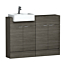 Elena 1200mm Floor Standing Vanity Sink Unit Grey Elm 4 Door With Semi Recessed Basin